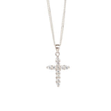 Full Silver Crystal Cross